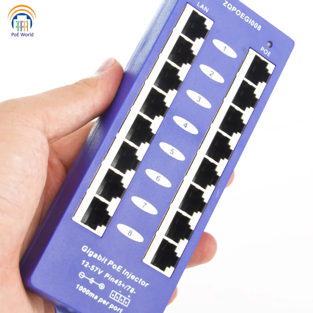 Poe injector 8ports 1Gigabit